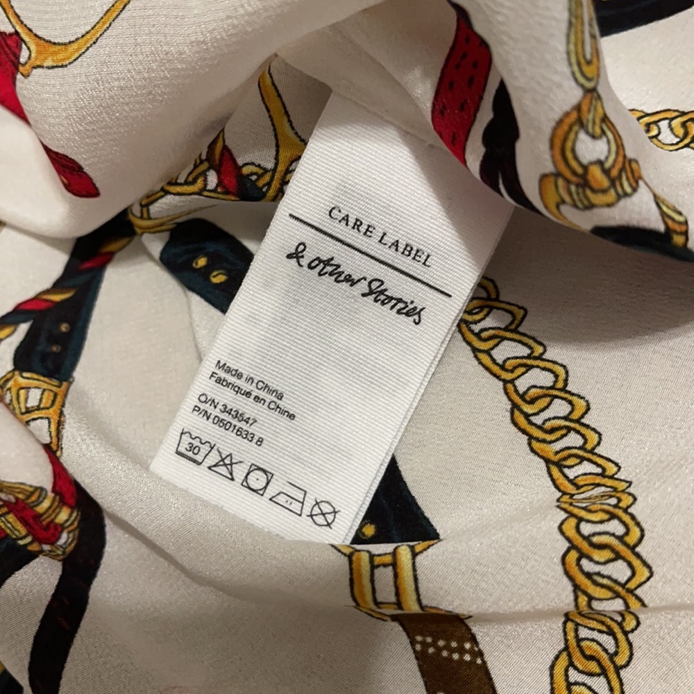 & other stories equestrian belt silk shirt - Picture 2 of 6